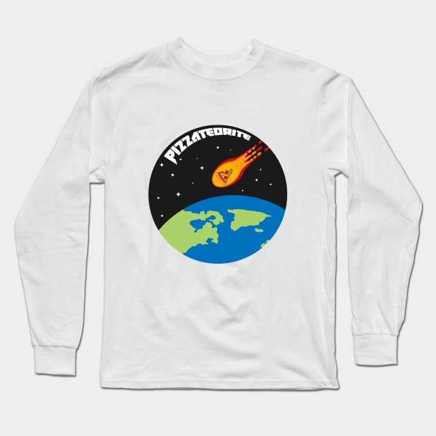 Pizzateorite, the first meteorite made up of pizza Long Sleeve T-Shirt by RomArte